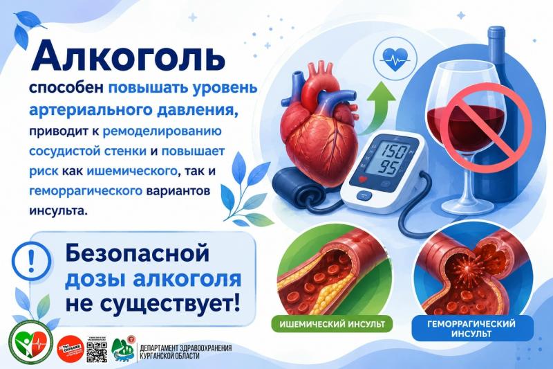 Алкоголь способен повышать уровень артериального давления, приводит к ремоделированию сосудистой стенки и повышает риск как ишемического, так и геморрагического вариантов инсульта