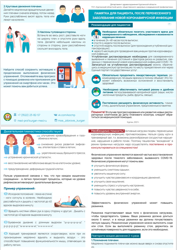 Памятка для пациента, после перенесенного заболевания СOVID-19